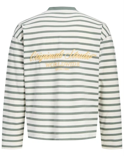 Jack & Jones Junior - JORNorrebro Stripe Crew Neck Trøje - Laurel Wreath